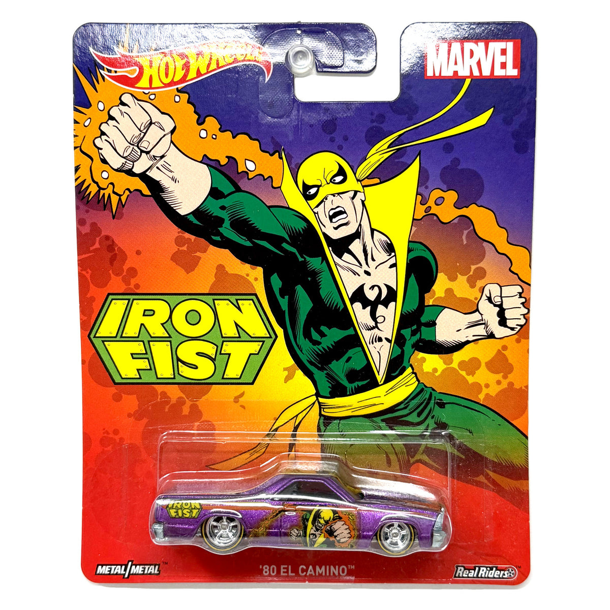 Hot Wheels Marvel Iron Fist 1980 Chevrolet El Camino 1:64 Real Riders