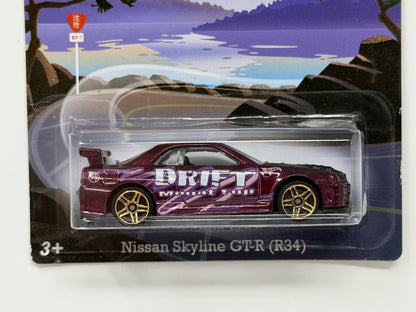 Hot Wheels Road Trippin Mt. Fuji Touge Road Nissan Skyline GT-R R34 1:64 Diecast