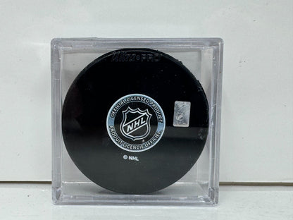 Curtis McElhinney Toronto Maple Leafs Signed NHL Autograph Puck Silver Auto V2