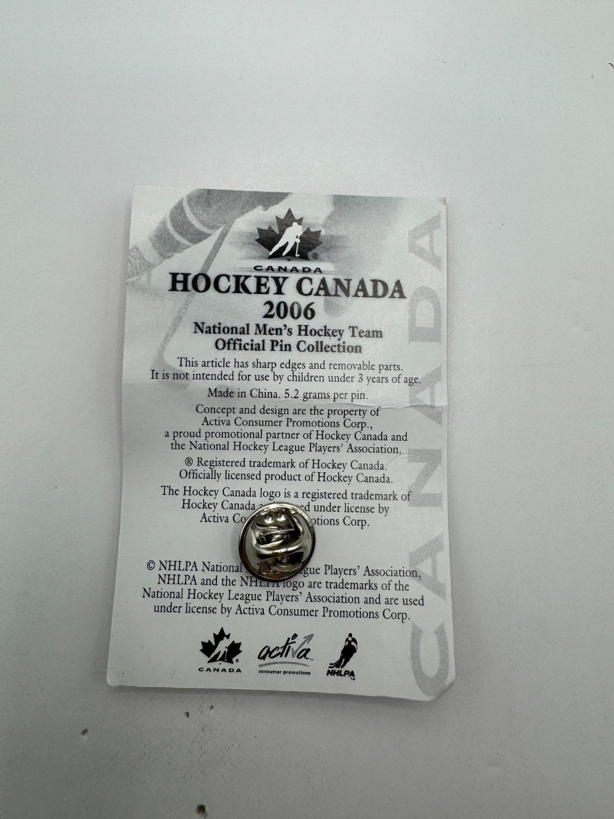 2006 Team Canada Dany Heatley IIHF Hockey Lapel Pin