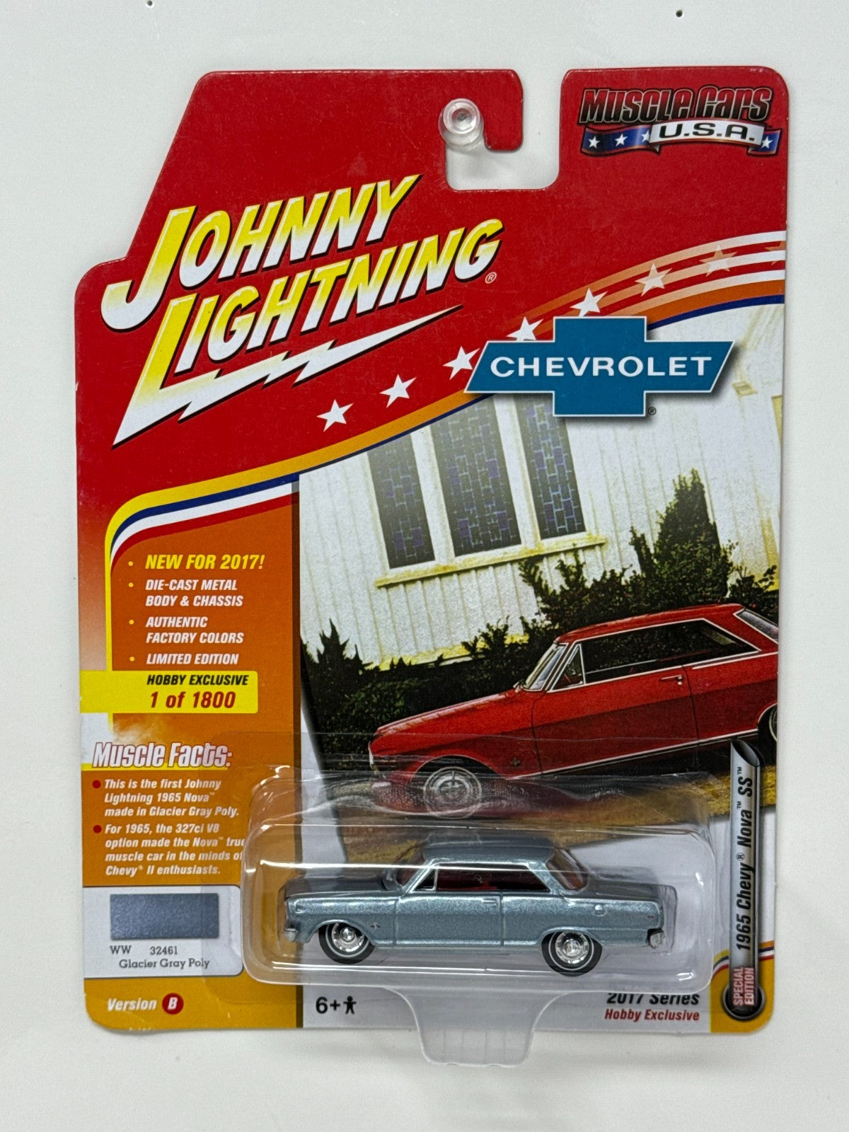 Johnny Lightning Muscle Cars USA 1965 Chevy Nova SS Hobby Exclusive 1:64 Diecast