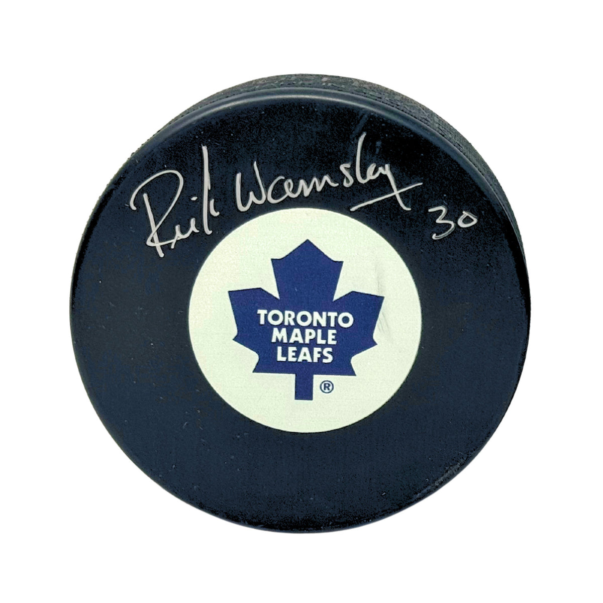 Rick Wamsley Toronto Maple Leafs Signed NHL Autograph Puck Silver Auto