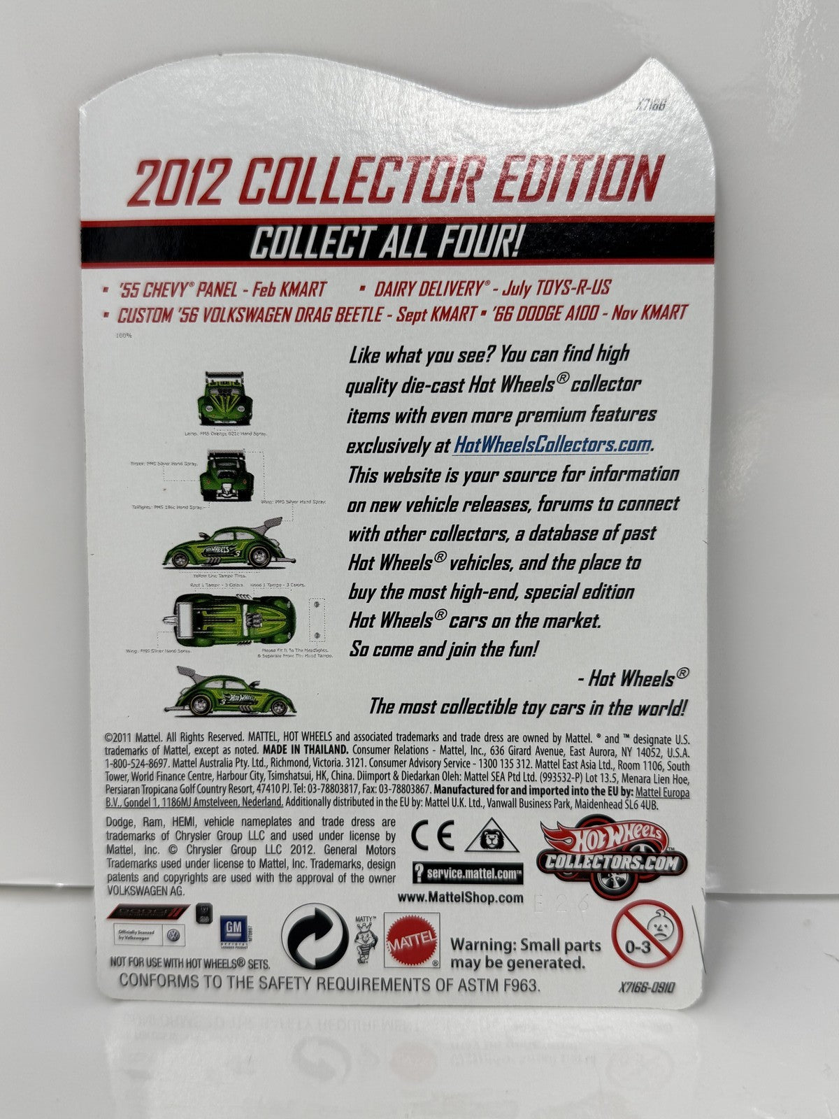 Hot Wheels 2012 Collector Edition Custom 1956 VW Drag Beetle K-Mart 1:64 Diecast