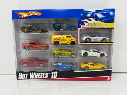 Hot Wheels 10-Car Gift Set with Exclusive Decoration Corvette SR-2 1:64 Diecast
