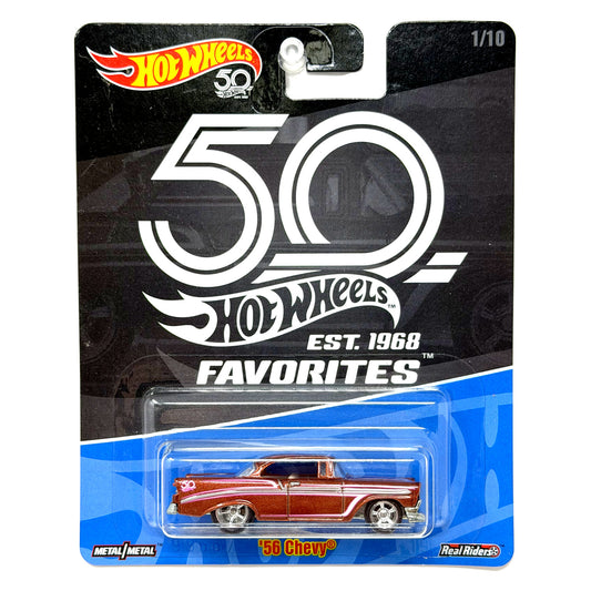 Hot Wheels 50th Favorites 1956 Chevrolet 1:64 Diecast Real Riders