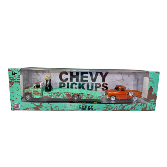 M2 Machines Auto Haulers 1958 Chevrolet Apache Stepside & C60 Truck 1:64 Diecast