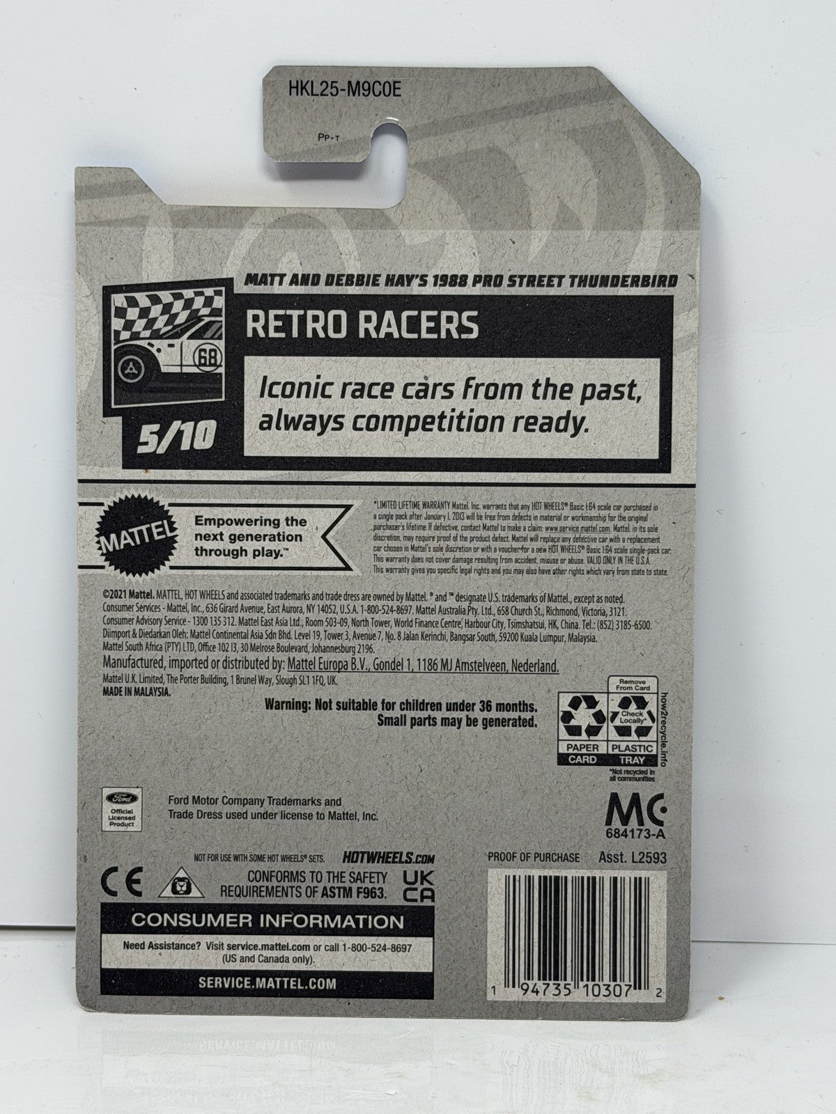 Hot Wheels ZAMAC Retro Racers 1988 Pro Street Thunderbird 1:64 Diecast