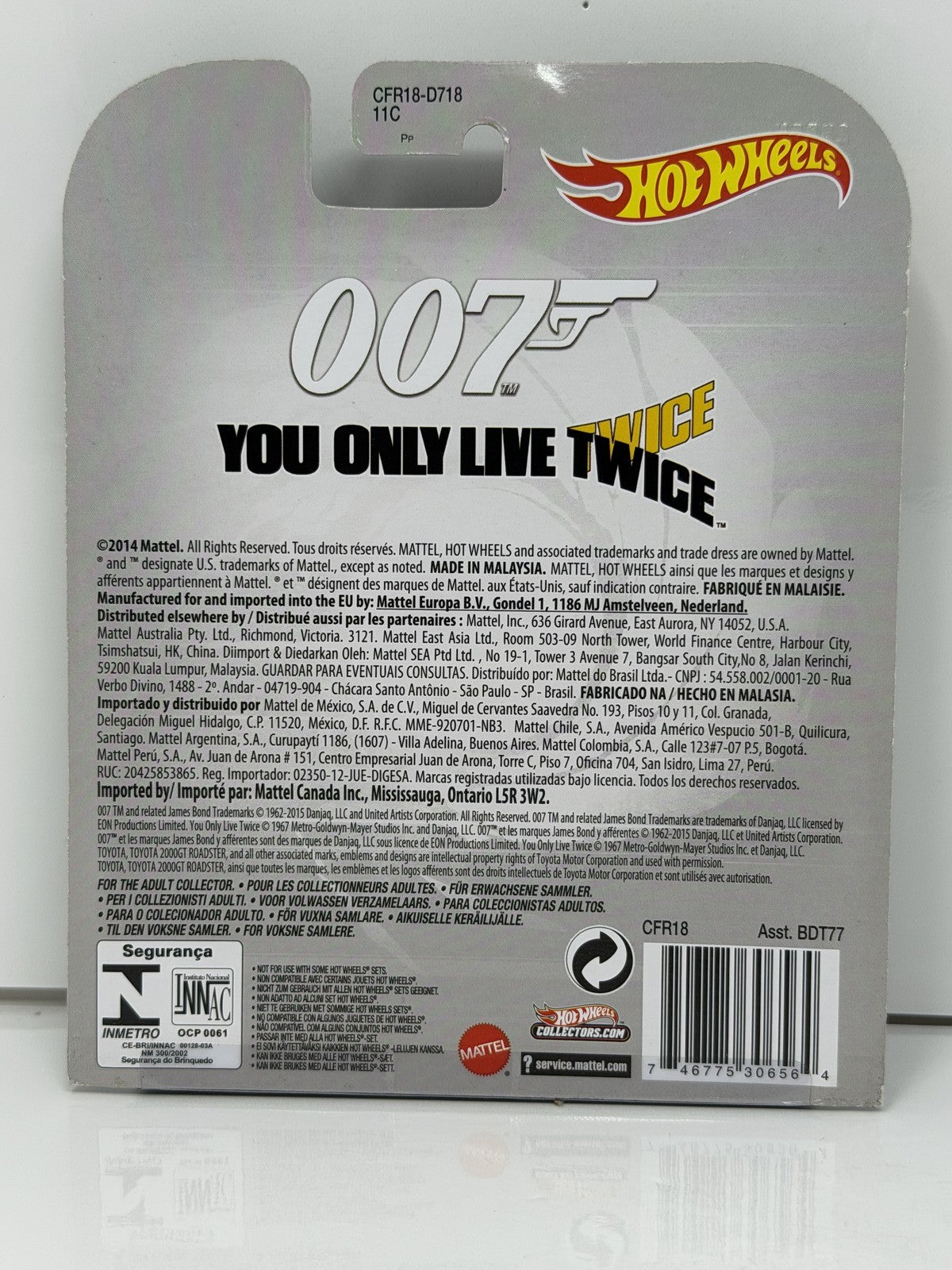 Hot Wheels Retro James Bond 007 Twice Toyota 2000GT Roadster 1:64 Diecast