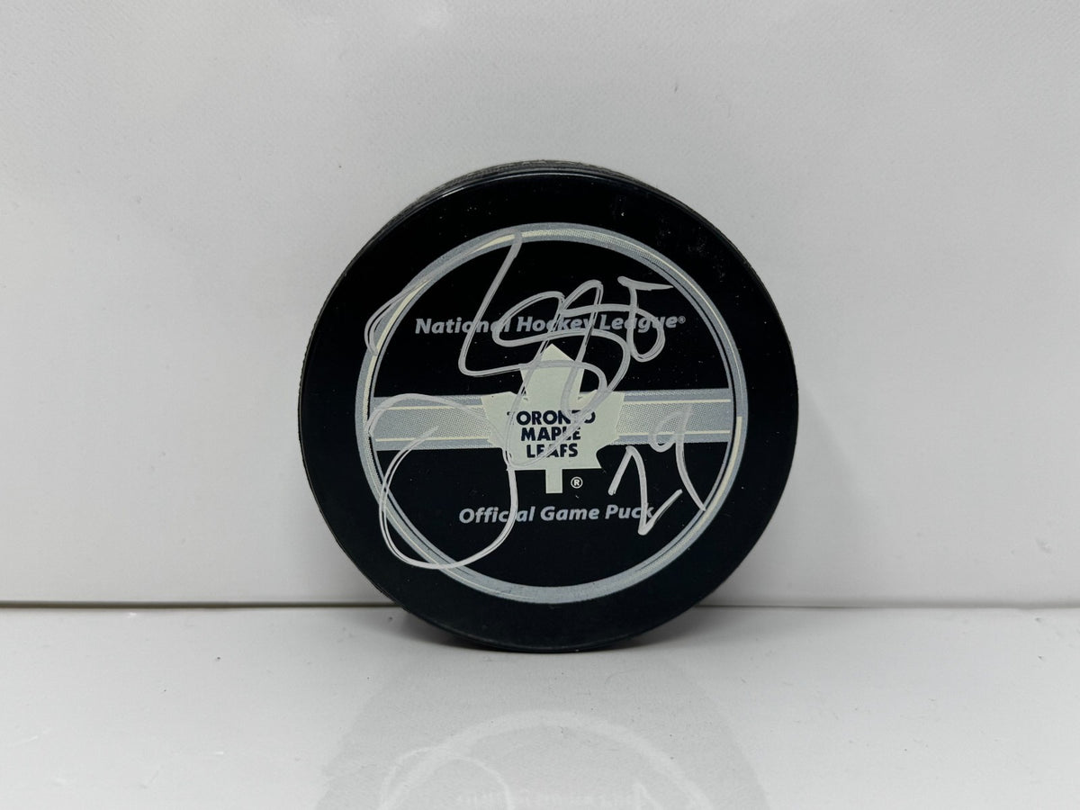 Justin Pogge Toronto Maple Leafs Signed NHL Autograph Puck Silver Auto