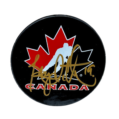 Bryan Trottier Team Canada Signed NHL Autograph Puck Gold Auto
