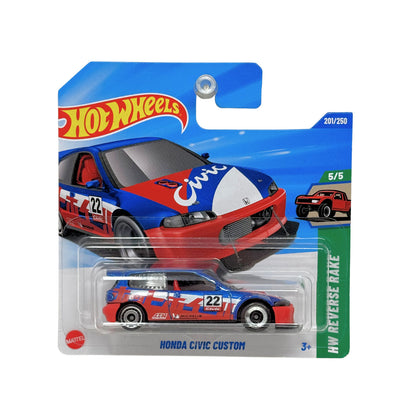 Hot Wheels Reverse Rake Honda Civic Custom 1:64 Diecast Short Card