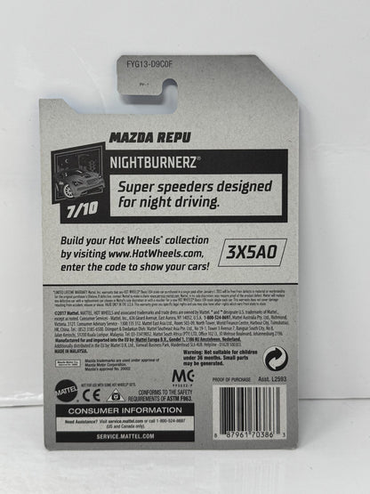 Hot Wheels Super Treasure Hunt Mazda REPU Nightburnerz 1:64 Diecast