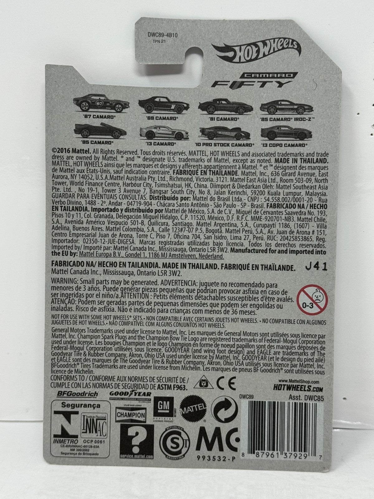 Hot Wheels Camaro Fifty 1995 Chevrolet Camaro Convertible 1:64 Diecast