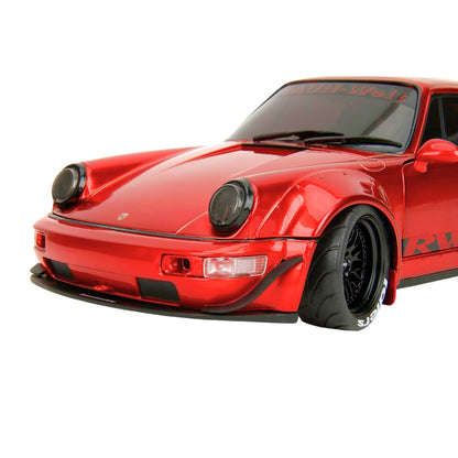 Jada Pink Slips Porsche 911 RWB Body Kit Red Chrome 1:18 Diecast