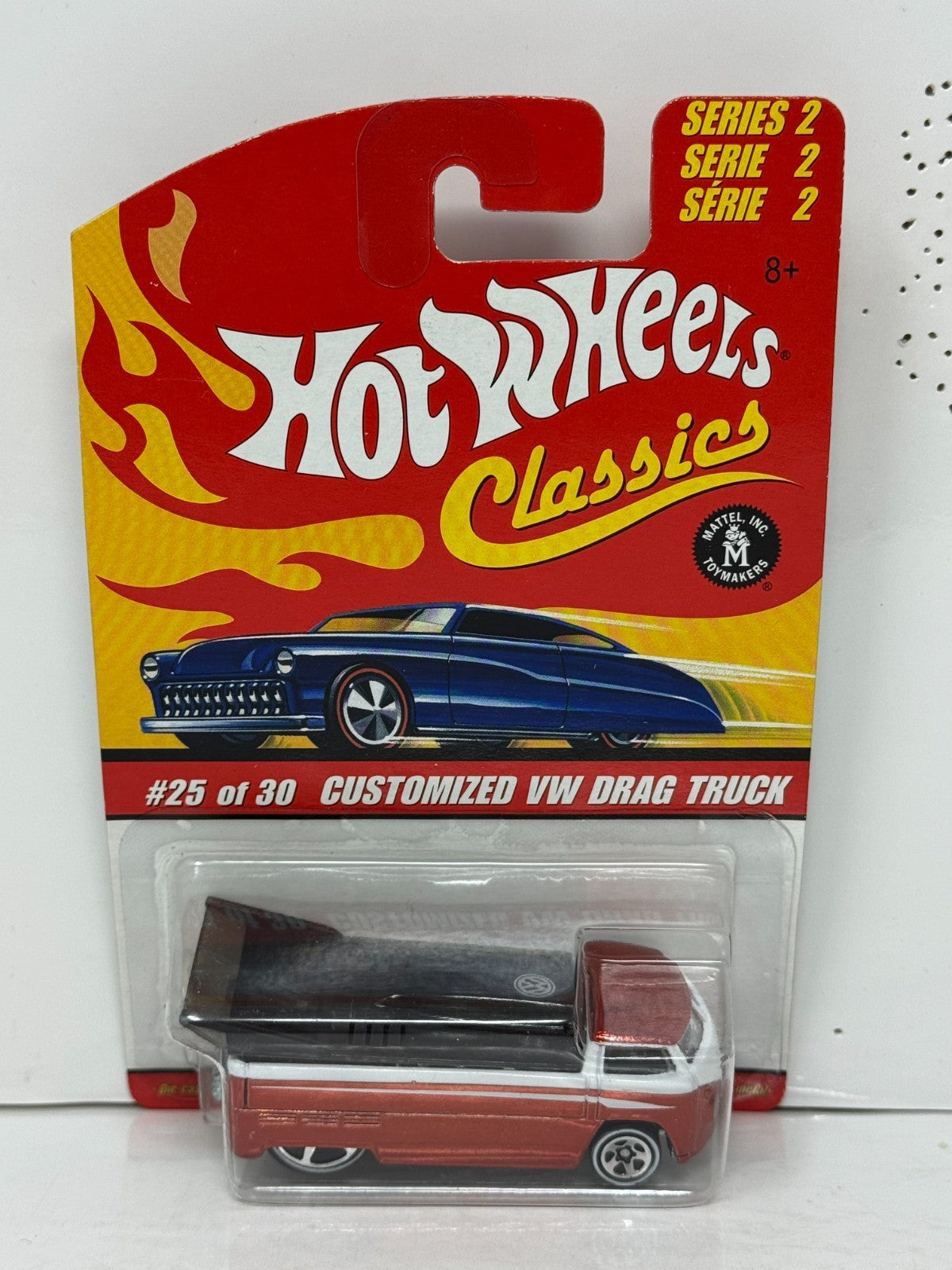 Hot Wheels Classics Customized Volkswagen Drag Truck Red White 1:64 Diecast