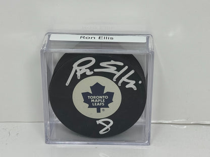 Ron Ellis Toronto Maple Leafs Signed NHL Autograph Puck Silver Auto