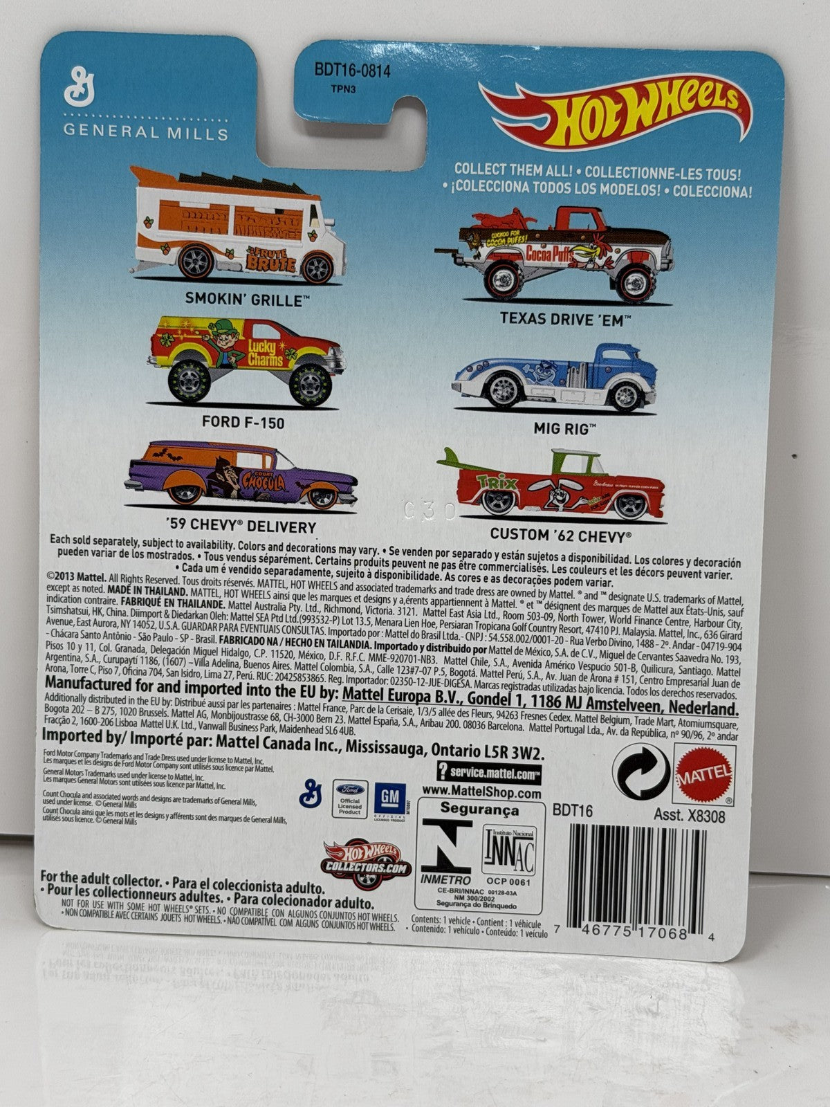 Hot Wheels Count Chocula 1959 Chevy Delivery 1:64 Diecast Real Riders