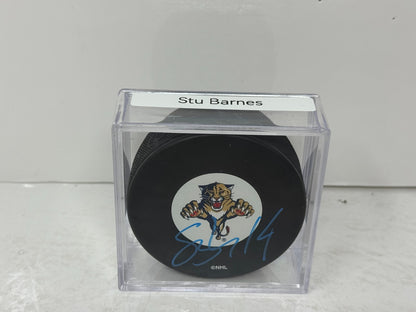 Stu Barnes Florida Panthers Signed NHL Autograph Puck Blue Auto
