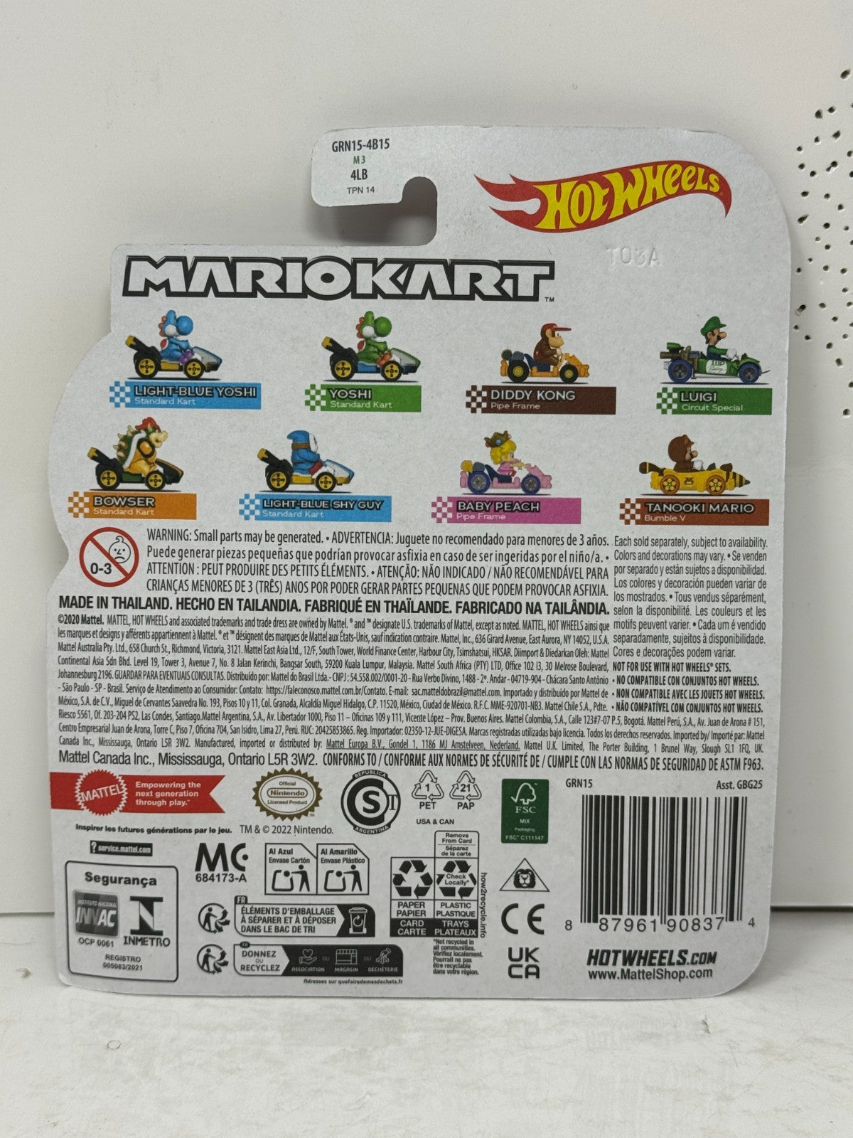 Hot Wheels Mario Kart Diddy Kong Pipe Frame 1:64 Diecast