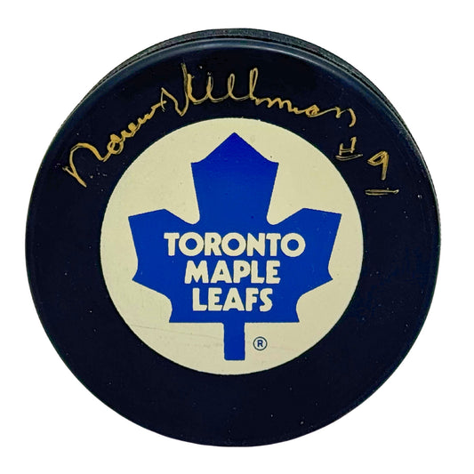 Norm Ullman Toronto Maple Leafs Signed NHL Autograph Puck Gold Auto