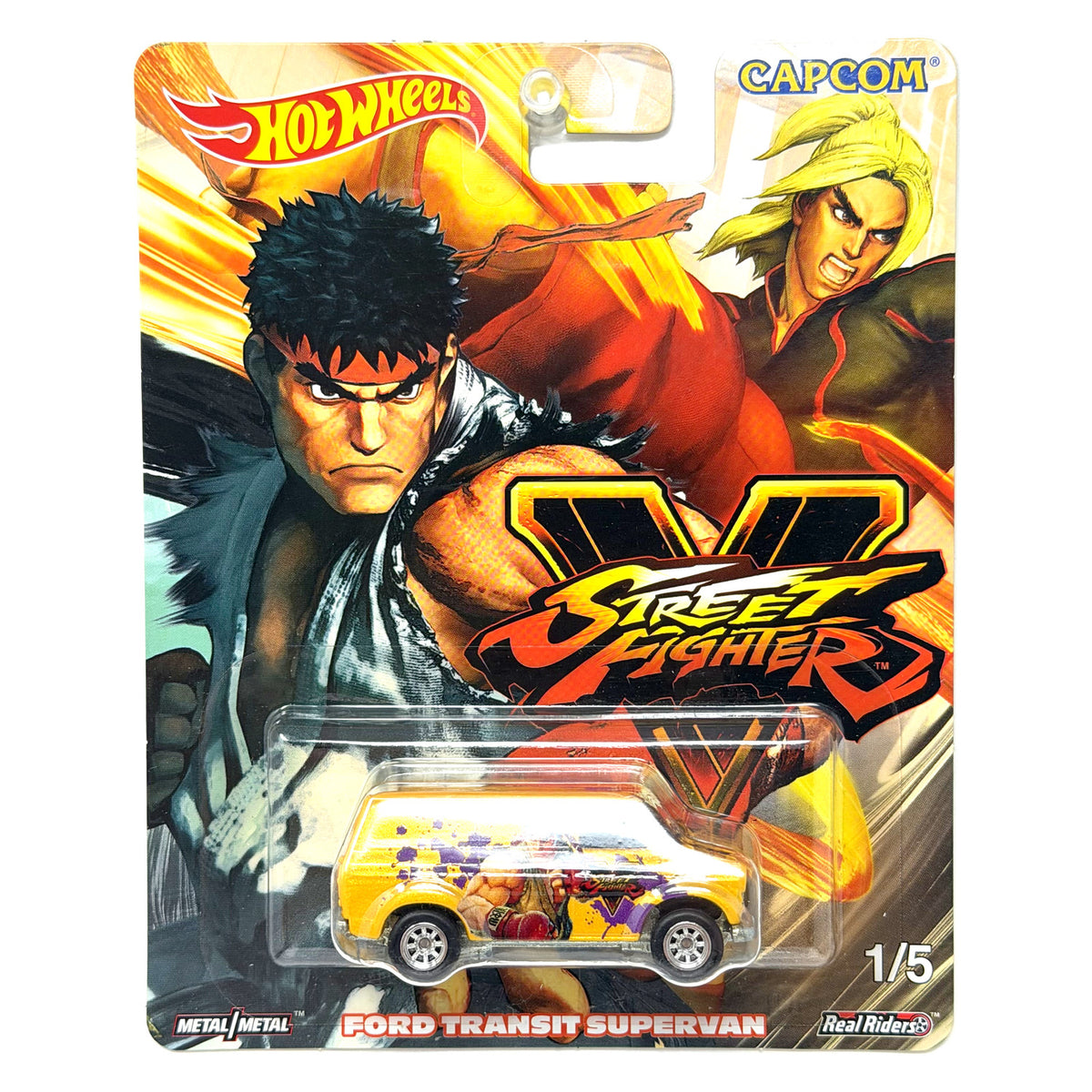 Hot Wheels Street Fighter V Ford Transit Supervan 1:64 Diecast Real Riders