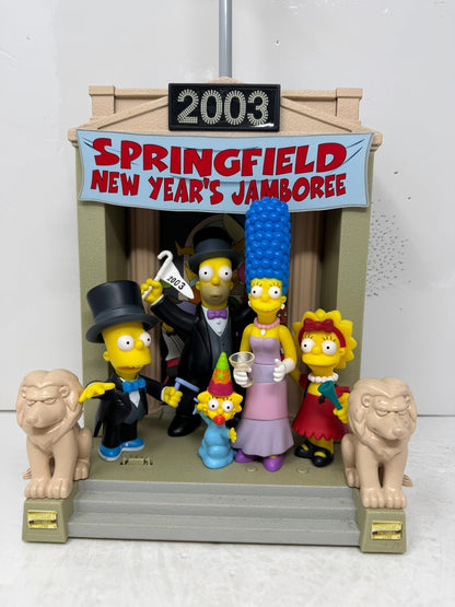 Simpsons World of Springfield New Years Town Square Set Playmates Diorama