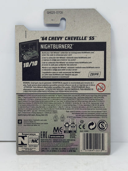 Hot Wheels Super Treasure Hunt '64 Chevy Chevelle Nightburnerz 1:64 Diecast STH