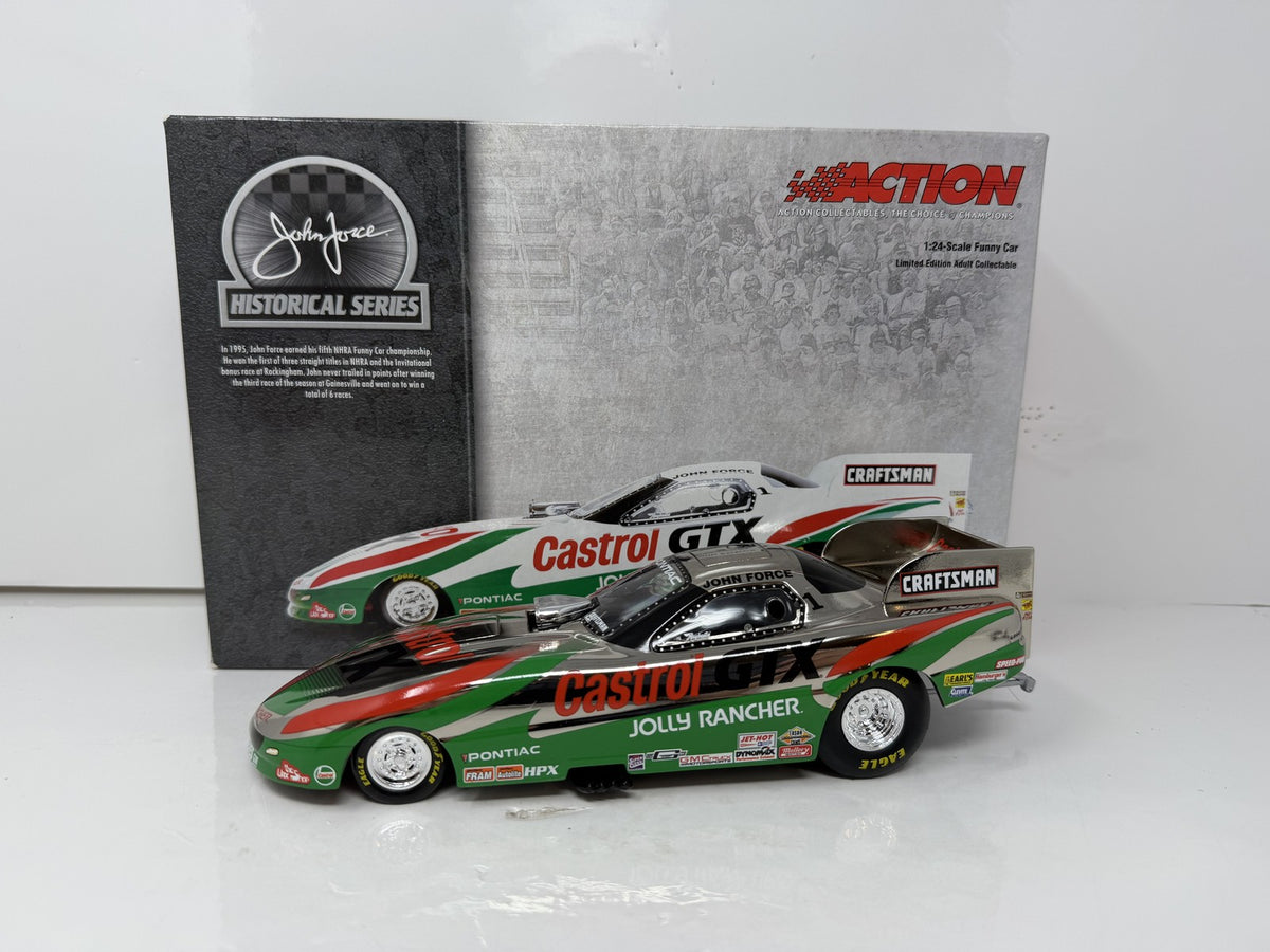 Action NHRA Historical John Force 1995 Pontiac Firebird Chrome 1:24 Diecast
