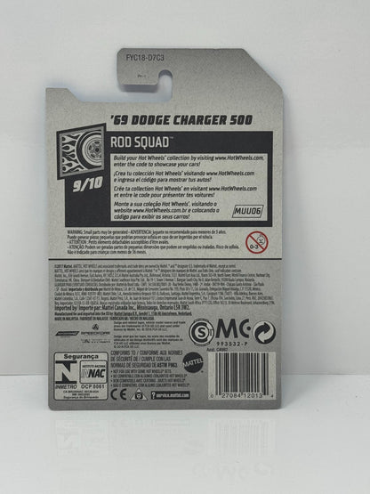 Hot Wheels Rod Squad 1969 Dodge Charger 500 1:64 Diecast Black
