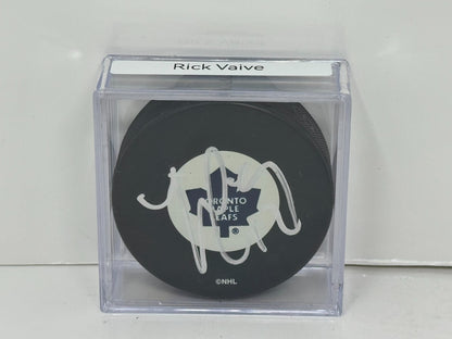 Rick Vaive Toronto Maple Leafs Signed NHL Autograph Puck Silver Auto