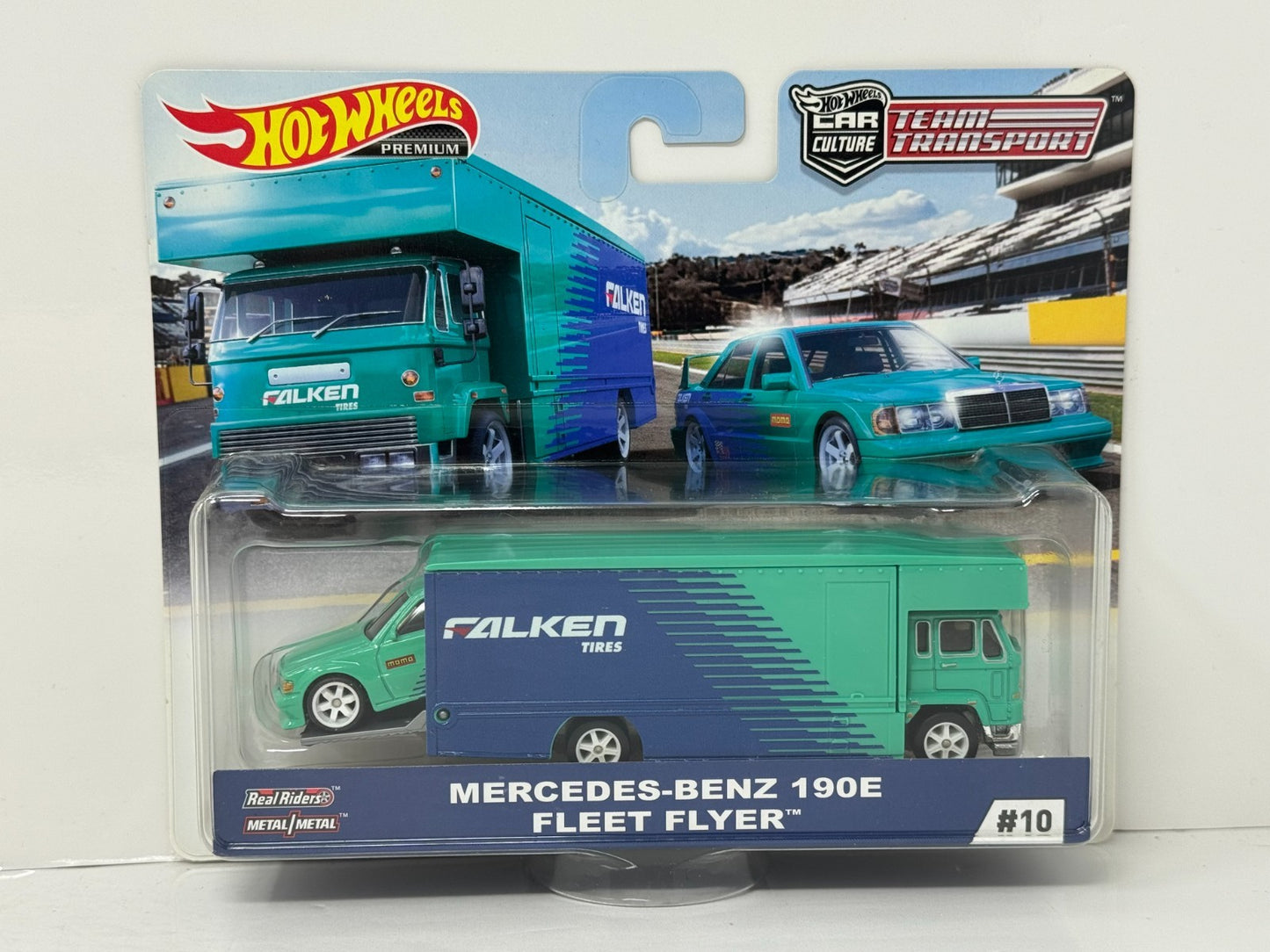 Hot Wheels Premium Team Transport #10 Mercedes-Benz 190E & Hauler 1:64 Diecast