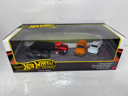 Hot Wheels Premium Track Day 4-Pack Collector Diorama Set 1:64 Diecast