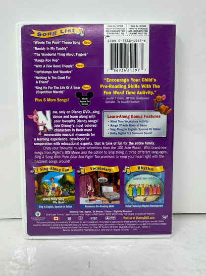 Disney Sing-Along-Songs: Pooh Bear And Piglet Too (DVD) Good Condition!!!