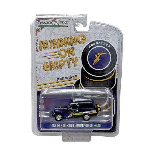 Greenlight Running On Empty 1967 Jeep Jeepster Commando Goodyear 1:64 Diecast