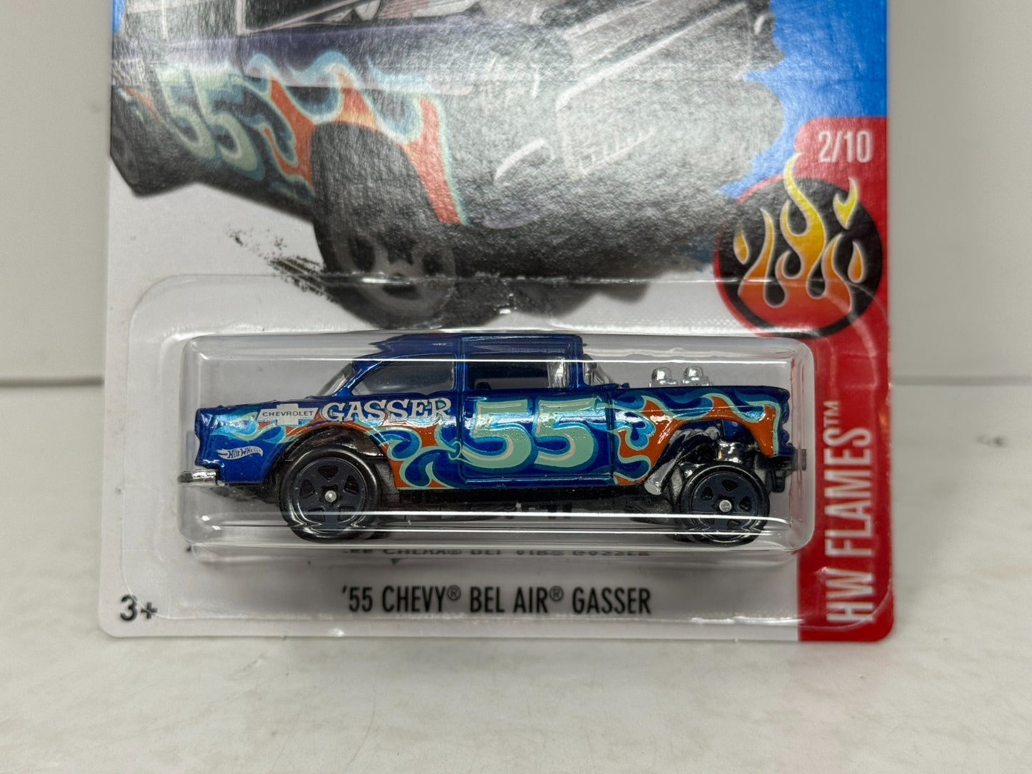 Hot Wheels HW Flames 1955 Chevy Bel Air Gasser 1:64 Diecast TAMPO ROOF ERROR