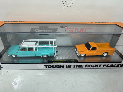 M2 Machines Auto Haulers 1973 Chevrolet Cheyenne Super & GMC Sierra 1:64 Diecast