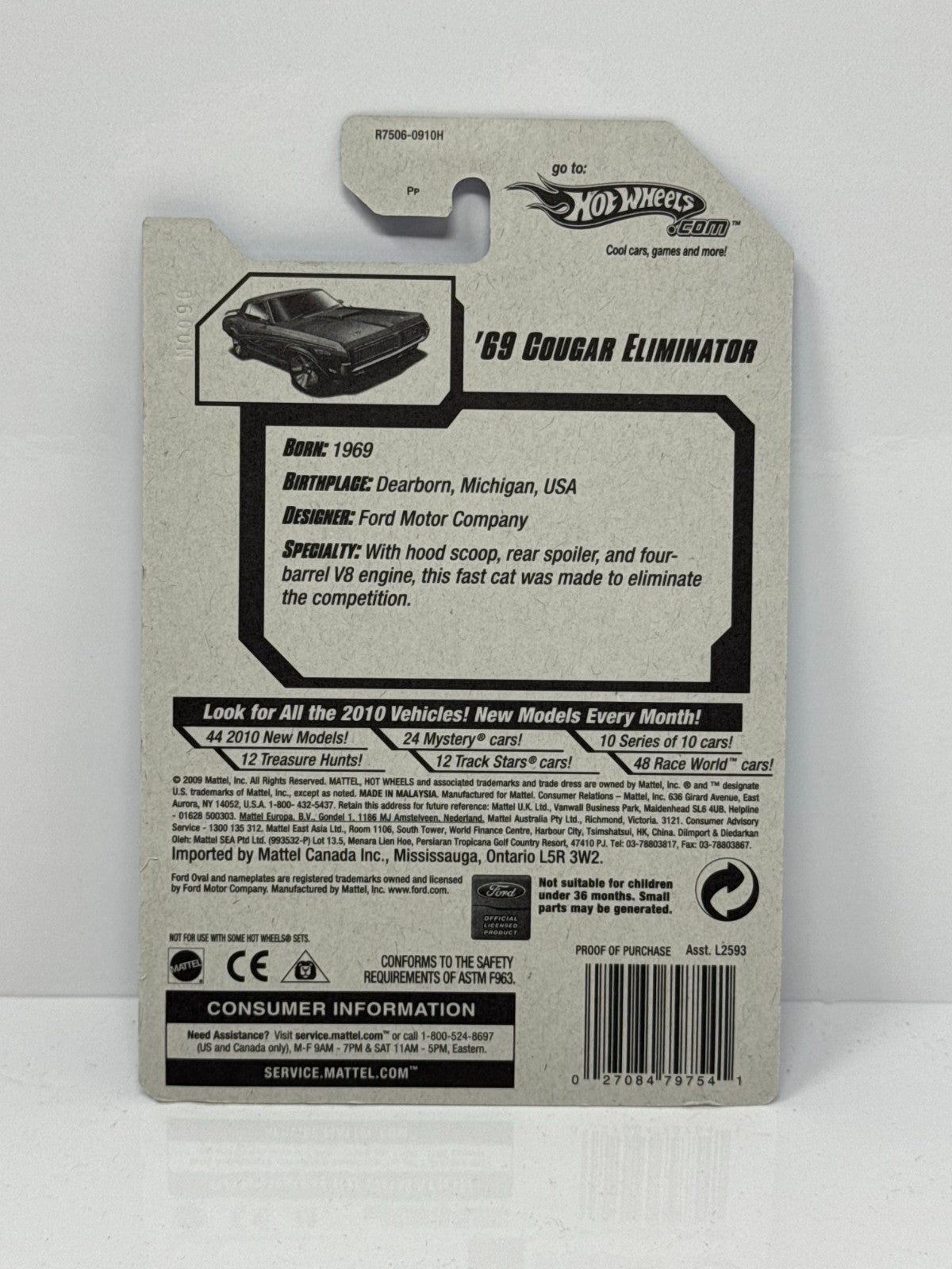 Hot Wheels Muscle Mania Mercury Cougar Eliminator 1:64 Diecast Factory Sealed