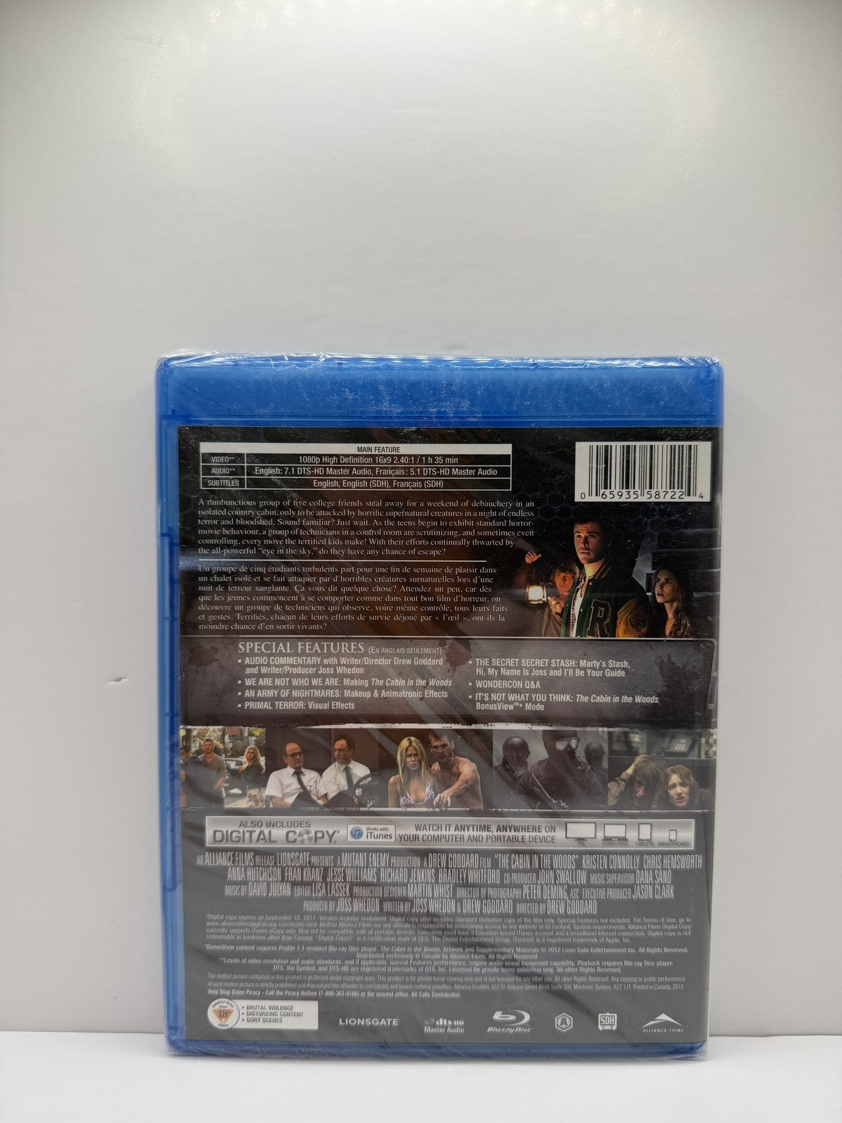 The Cabin in the Woods (Blu-ray) Chris Hemsworth Horror Comedy