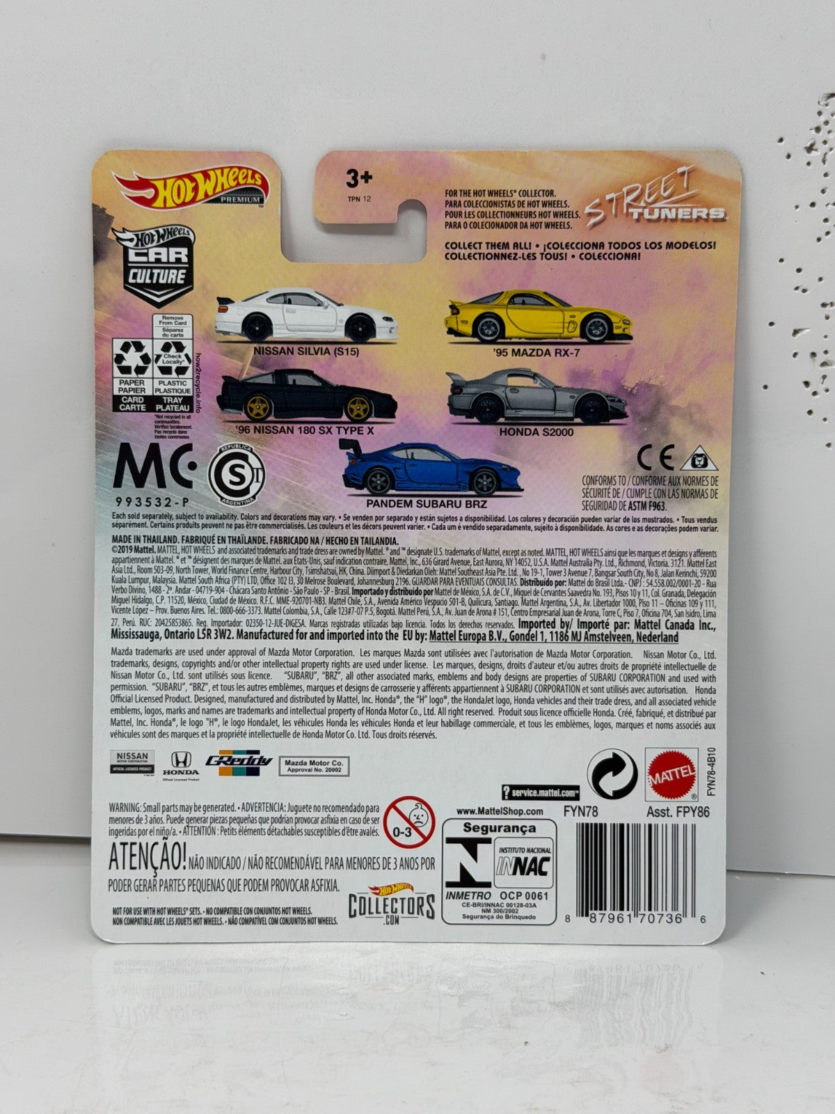 Hot Wheels Premium Street Tuners 1996 Nissan 180SX Type X 1:64 Diecast