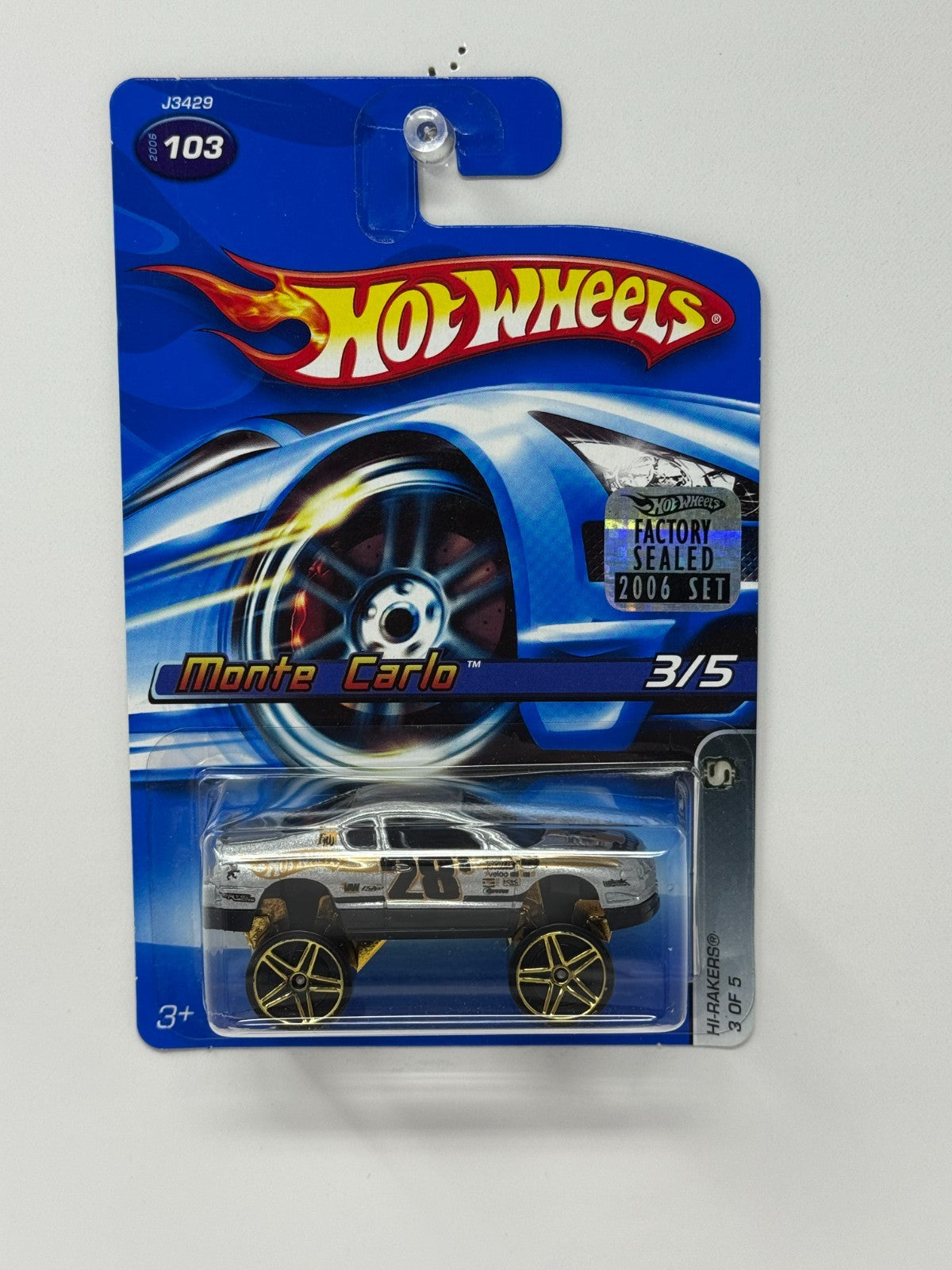 Hot Wheels Hi-Rakers 1970 Chevy Monte Carlo 1:64 Diecast Factory Sealed Silver