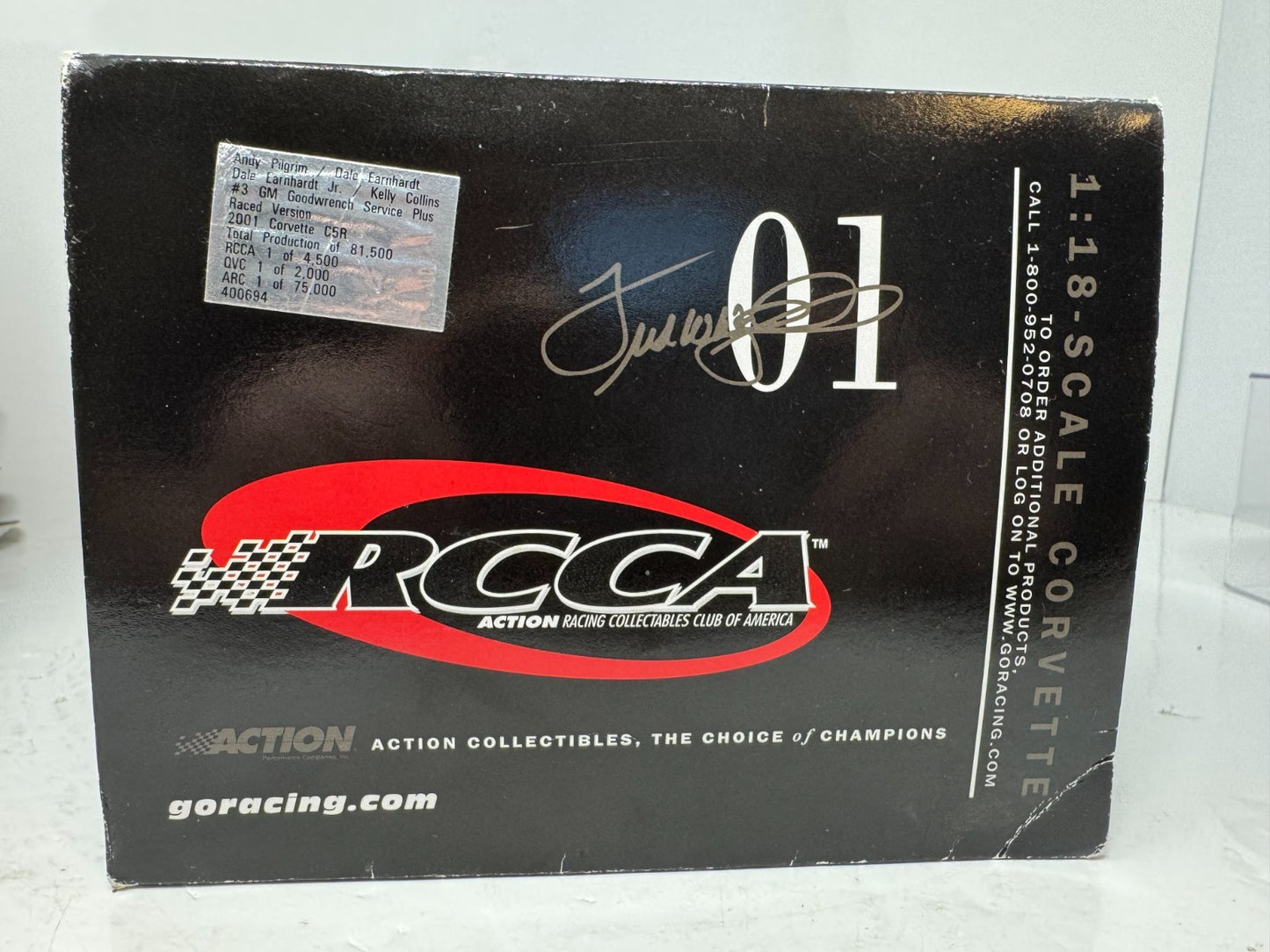Action Nascar RCCA 3 Dale Earnhardt GM Goodwrench 2001 Corvette C5R 1:18 Diecast