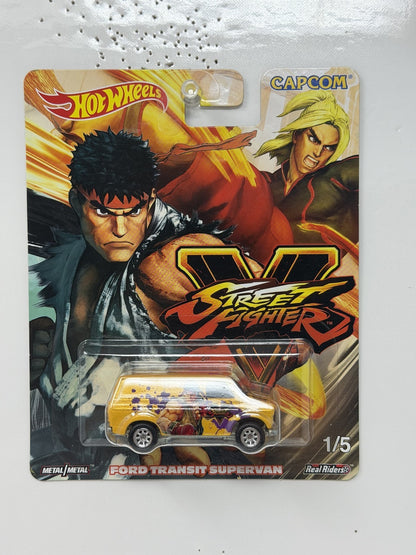 Hot Wheels Street Fighter V Ford Transit Supervan 1:64 Diecast Real Riders