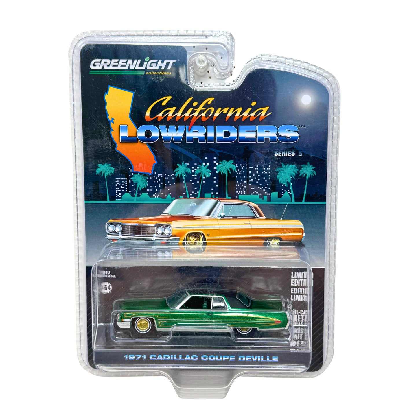 Greenlight 1971 Cadillac Coupe DeVille California Lowrider Series 5 1:64 Diecast