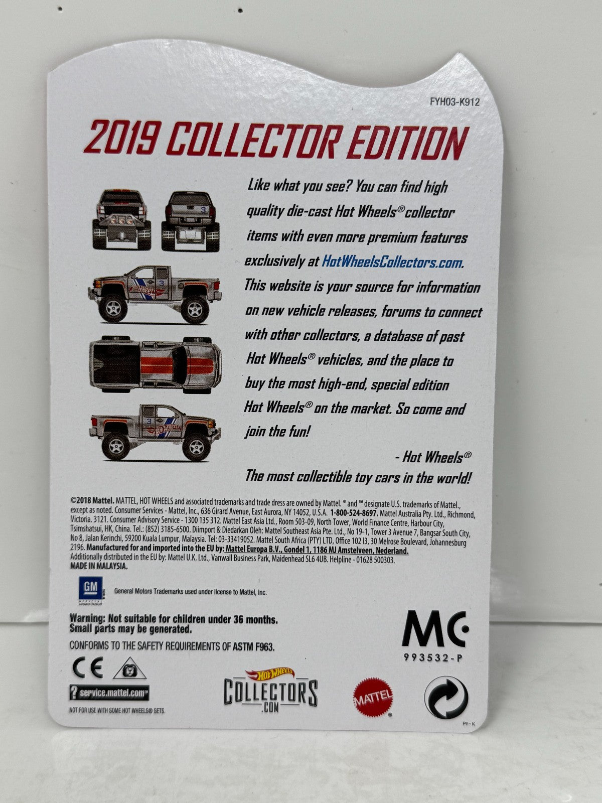 Hot Wheels Collectors Chevy Silverado Off Road ZAMAC Mail-In 1:64 Diecast