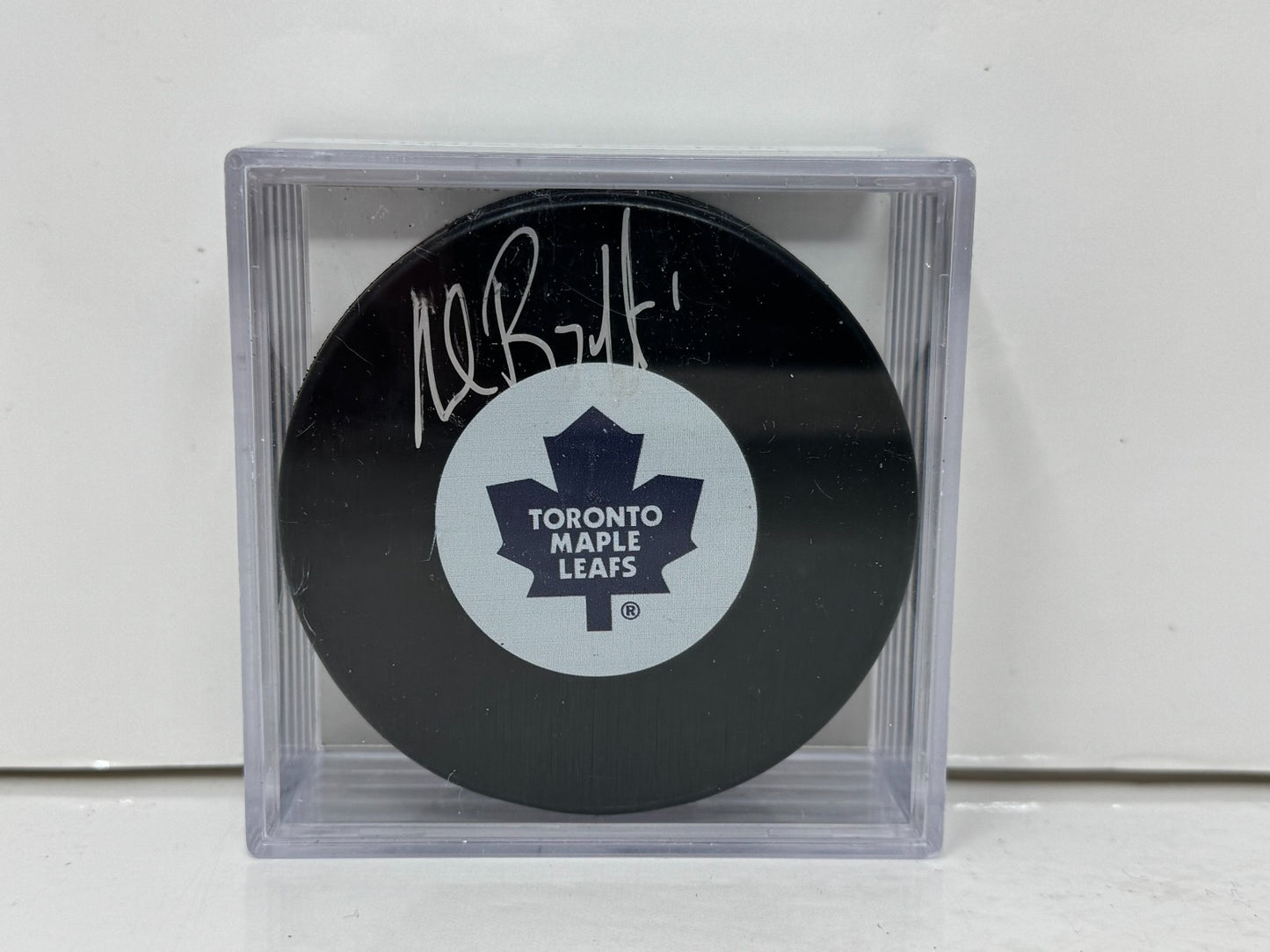 Andrew Raycroft Toronto Maple Leafs Signed NHL Autograph Puck Silver Auto