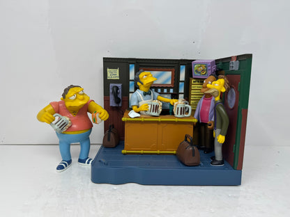 Simpsons World of Springfield Moe’s Tavern Regulars Set Playmates Diorama