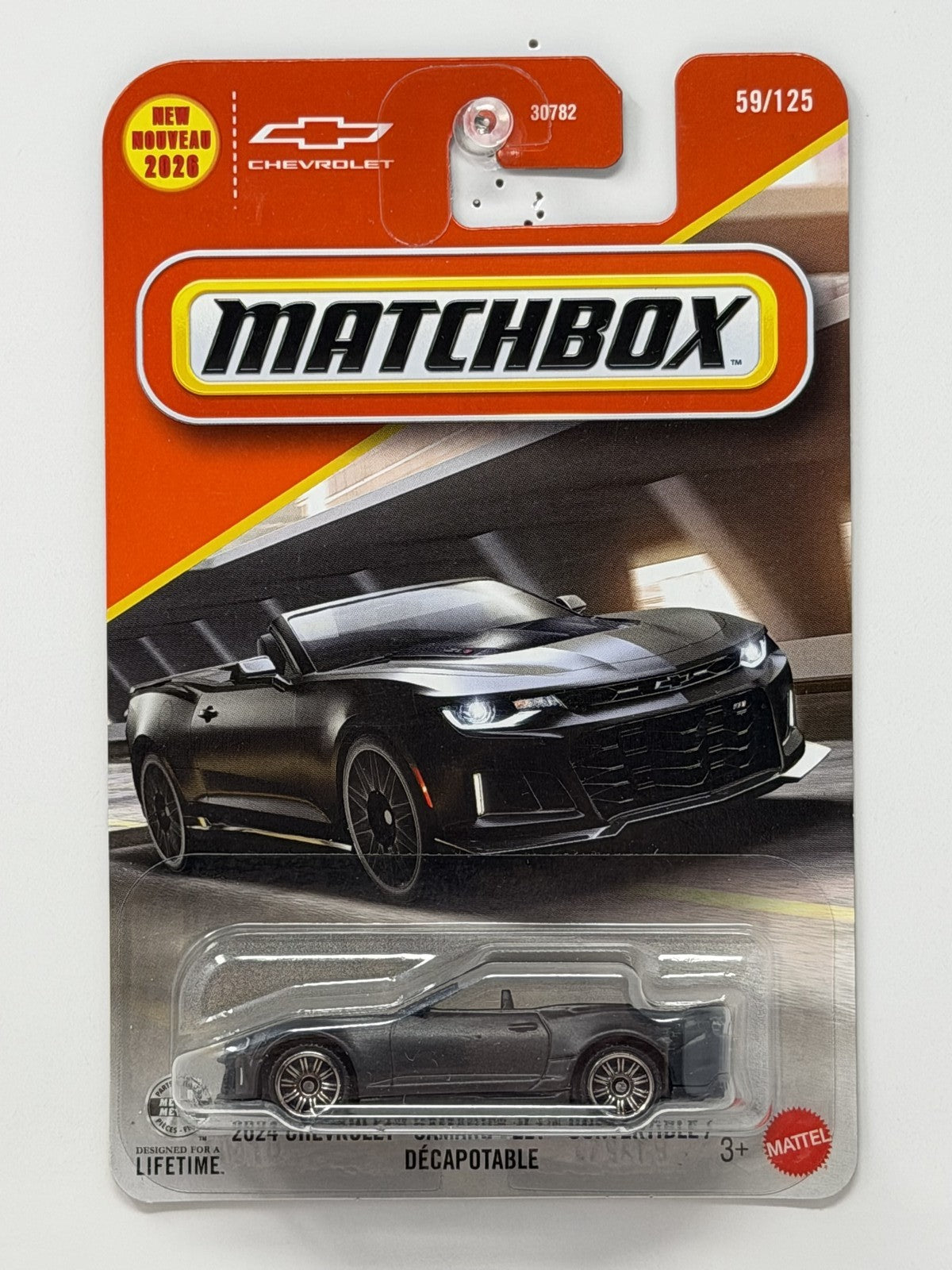 Matchbox 2024 Chevrolet Camaro ZL1 Convertible 1:64 Diecast Gray