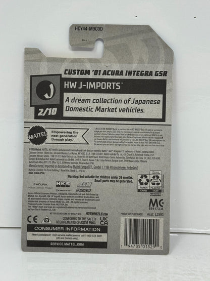 Hot Wheels J-Imports Custom 2001 Acura Integra GSR 1:64 Diecast Blue