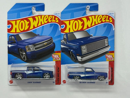 Hot Wheels Then and Now Chevy Silverado 2-Truck Set 1:64 Diecast