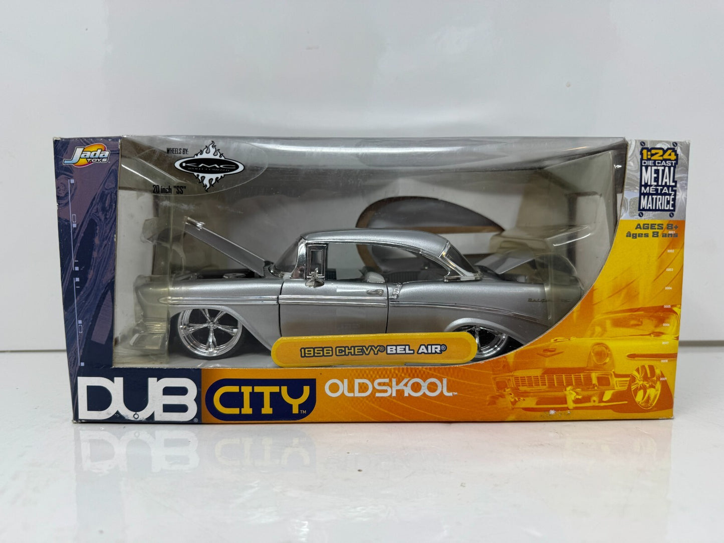 Jada Dub City Oldskool 1956 Chevy Bel Air 1:24 Diecast KMC Wheels 20 Inch DTS